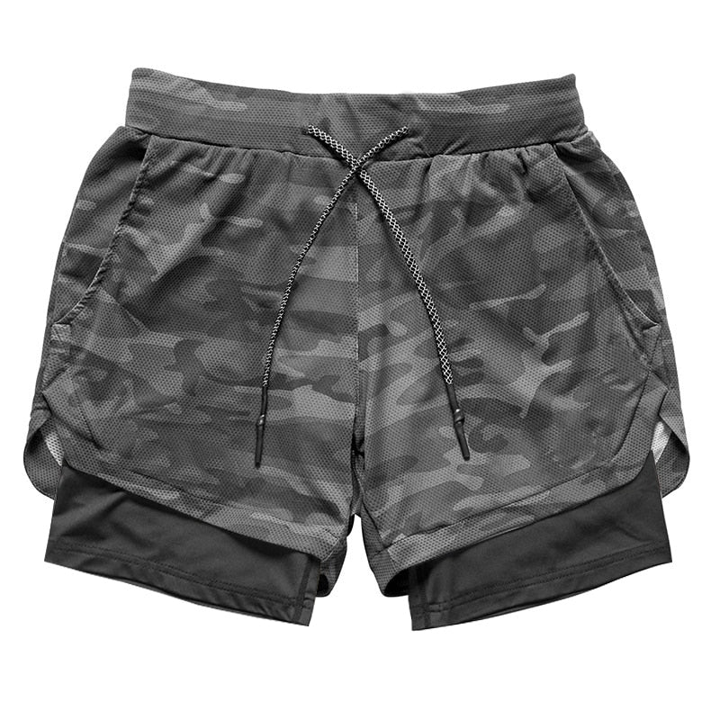 2021 Summer 2 In 1 Shorts Men GYMS Fitness Running Shorts Quick Dry Male Shorts Bodybuilding Short Pants